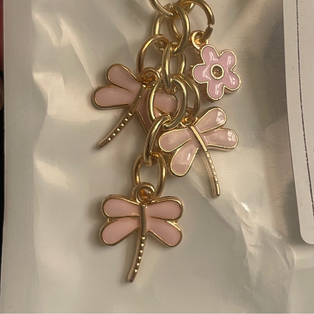 Dainty Pink Dragonfly Bag Charm/Keychain (Brand New!) 💘 - Picture 2 of 6